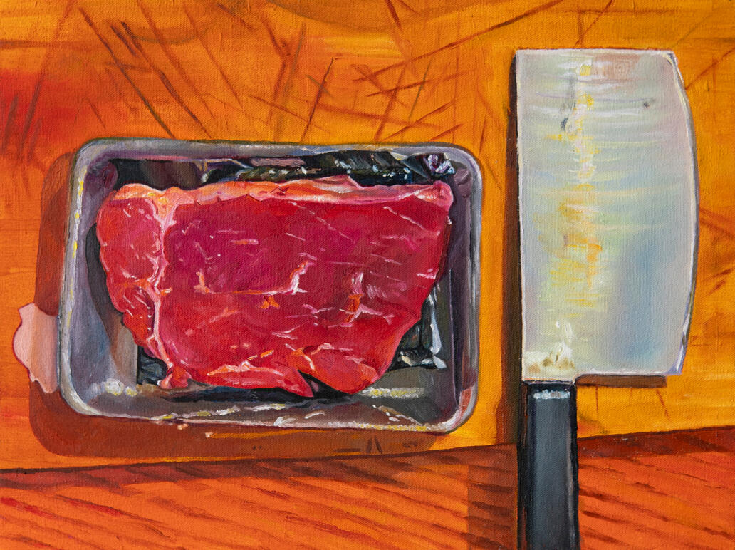 Dinner (2024) oil on canvas 12x16"