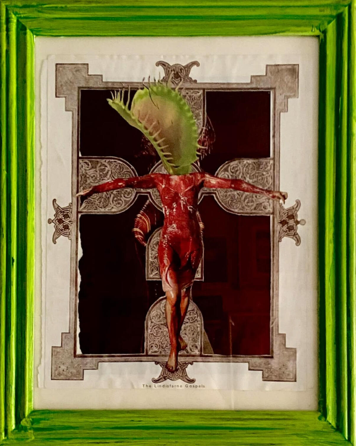 CRUCIFIXION (2024) framed paper collage 15x12"