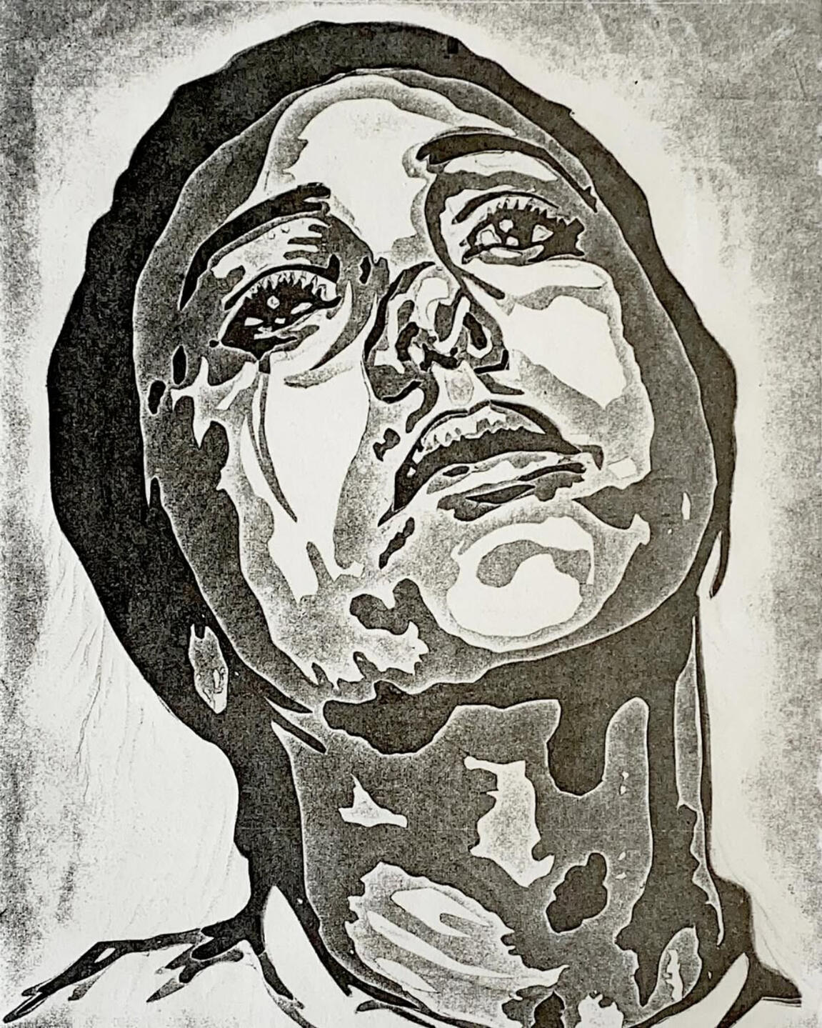 Falconetti's Joan (2025) Vandercook pressure print 16x12"